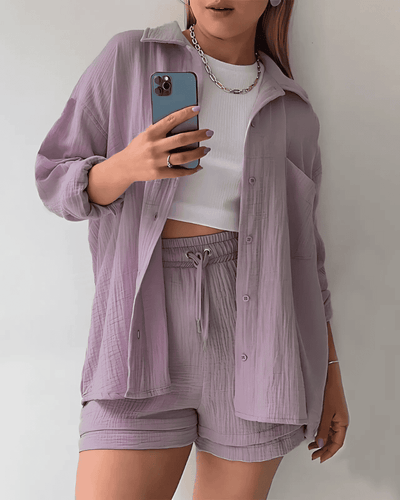 Maya | Conjunt texturitzat de camisa i shorts