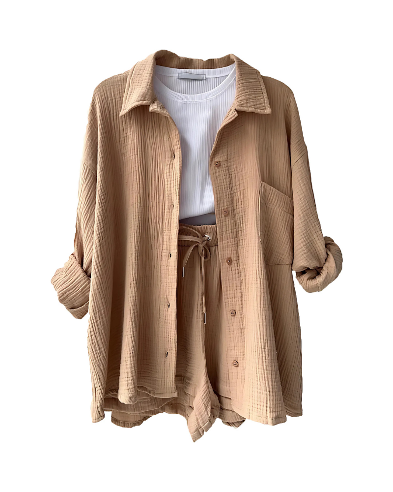 Maya | Conjunt texturitzat de camisa i shorts